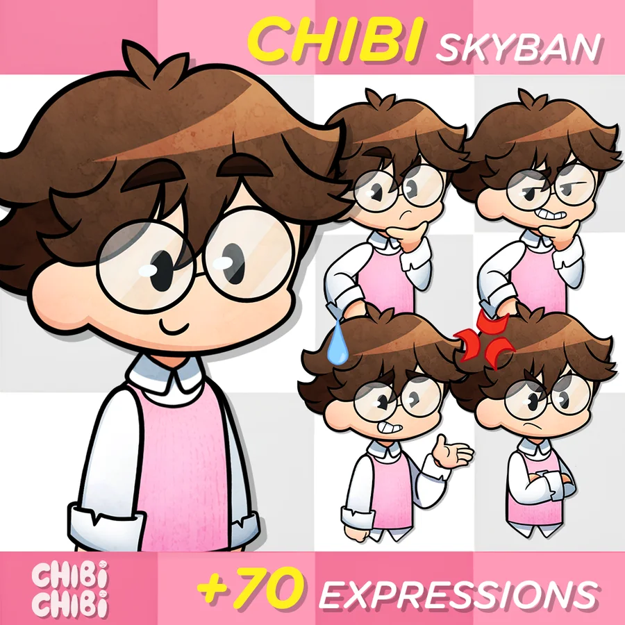 Planche de présentation du chibi Skyban